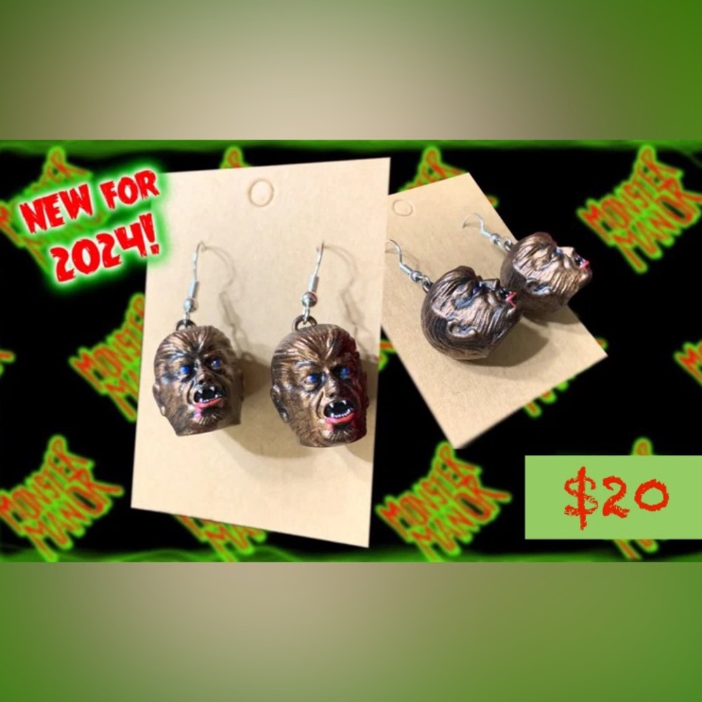 COPY - Universal classic monsters Chaney wolfman earrings‎